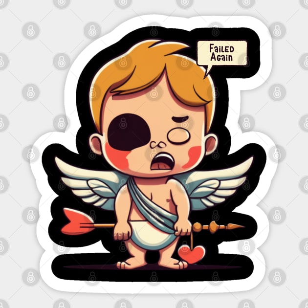 Cupid Failed Again Sticker by SOS@ddicted
